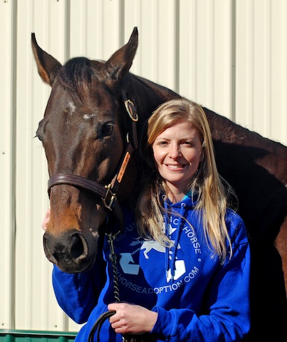 Sandy Seabrook of New Vocations Racehorse Adoption and Spite the Devil