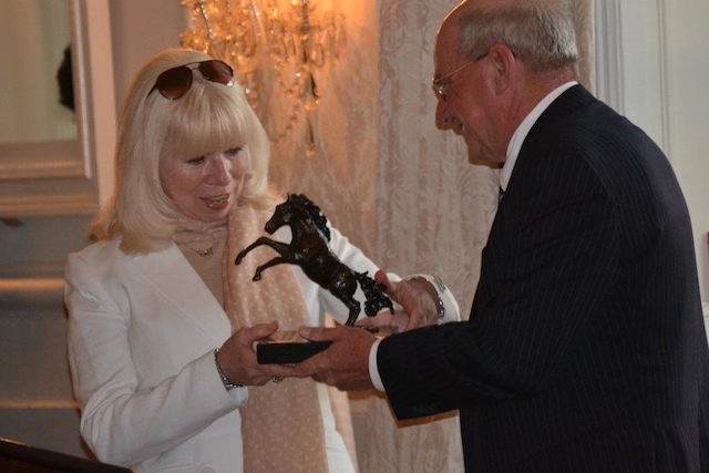 Dottie Ingordo-Shirreffs accept the Frankel Award last year from Michael Blowen