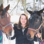 The author with her beloved OTTBs, Chutney, left, now deceased, and Grace