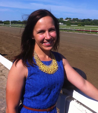 Jessica Paquette enjoys a beautiful afternoon at Suffolk Downs