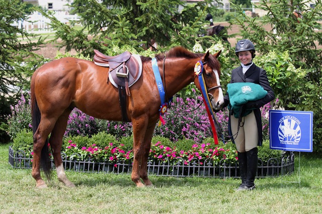 New Vocations grad Ghostshopper and adopter Charlotte Clark won the New Vocations Hunter Stakes. Photo by Sandy Seabrook 
