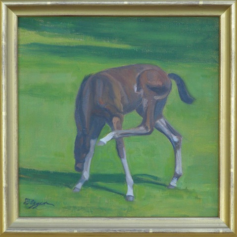 "The Itch" by Leslie Priggen is painted from a animal-lover point of view