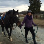Nancy Perry, senior vice president of government relations of the American Society for the Prevention of Cruelty to Animals beams with her new OTTB, Atticus