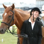 Tabula Rasa and Jenn Shaffer enjoy a lighthearted moment at the Pimlico Totally Thoroughbred Show. Photo by