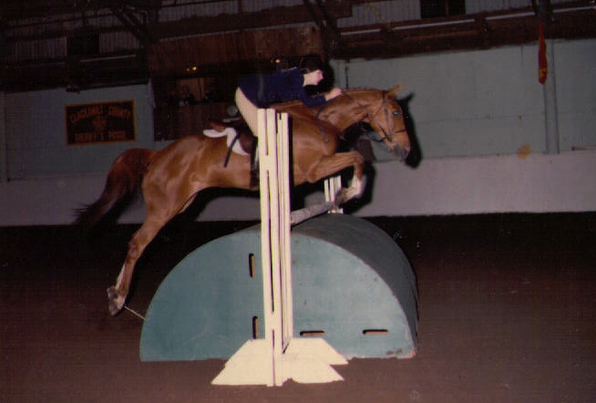 Zacharias rides OTTB Nina's Choice, another early OTTB who helped sharpen her riding skills.