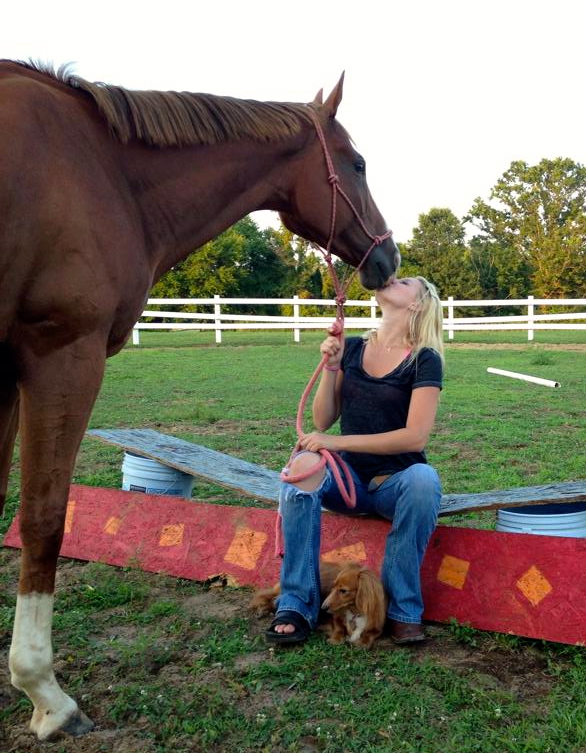 Zealous Blonde is soaking in the love as she learns to be a riding horse.