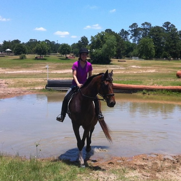 It took a lot of patience and mutual trust before the pair could ride through water.