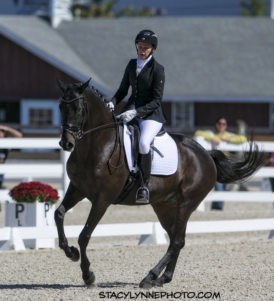 Kaytee Mountain and Sue Gallagher scored many 8s in their 3rd place finish in Level 4 Dressage at Devon Sept. 27. Their pirouette work and harmony were singled out by judges for the high marks.