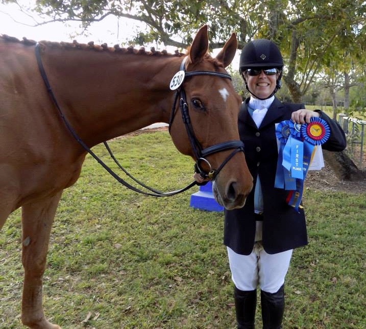 Moon's Treasure was rescued three years ago from a field of dead horses in the East Everglades. Today, he is entering beginner dressage competition.
