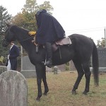 Retired police officer Hugh Francis and his OTTB Piper put some spook in the Halloween festivities in Westchester, N.Y.