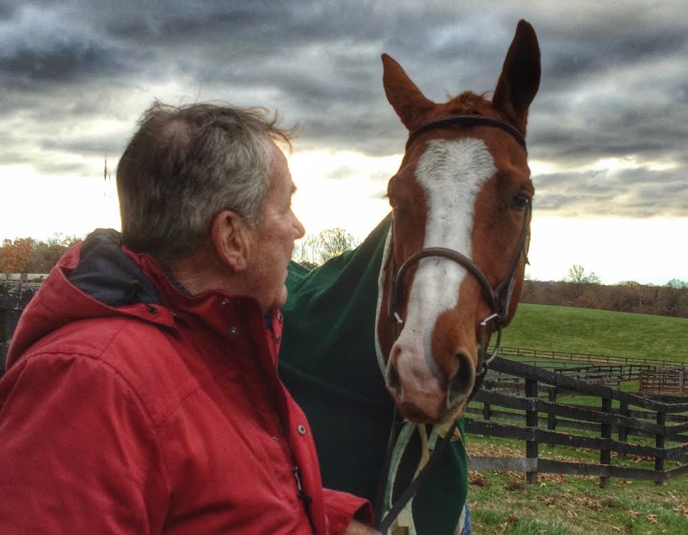 Mike Keech and Brightly Shining enjoy a quiet moment.