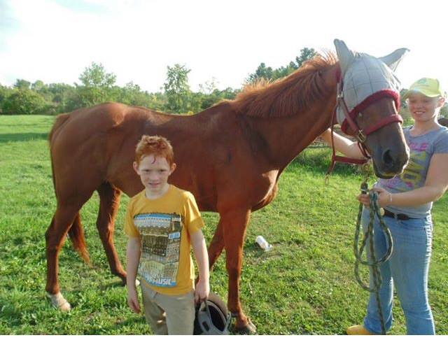 Brandon noticed the horse was the same color as his hair!