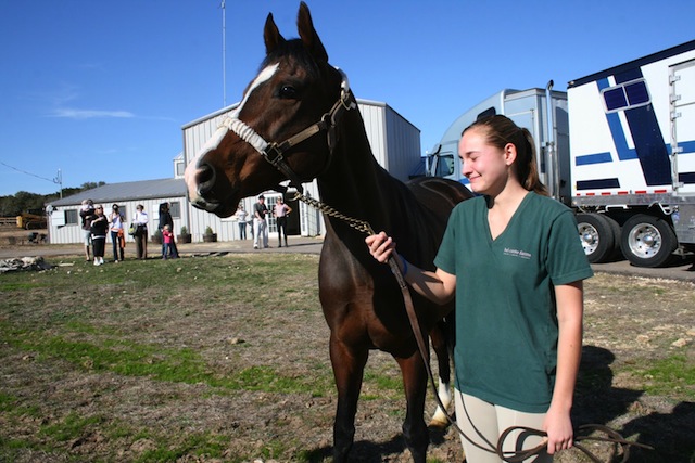 Three Chimneys Farm made Madison Scott's dreams come true when they pulled up in a huge trailer to deliver Mad for Smarty, a surprise gift. 