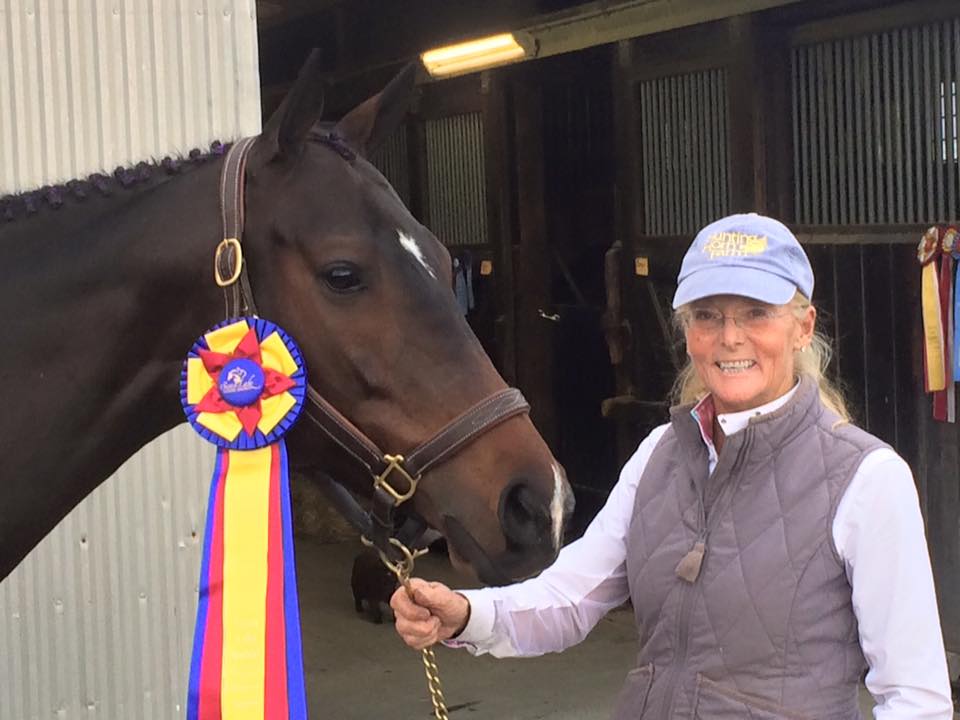 Feather and owner/rider Scotty Sherman took home a hunter championship last Friday, beating a field of fancy Warmbloods!