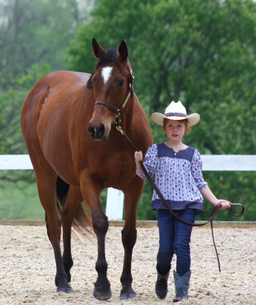 Kaylee, 8. and OTTB Jo Jo's Gypsy participated in their first show two years after the mare was found abandoned and near death in Kentucky. Photo by and courtesy of Clare Noble
