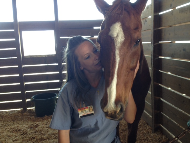 Farrah and Carterista enjoy a moment in the Thoroughbred Retirement Foundation’s Ocala, Fla. facility.