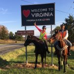 Valerie Ashker and Peter Friedman crossed into Virginia yesterday. They will conclude their months long ride across the USA in Middleburg on Saturday.